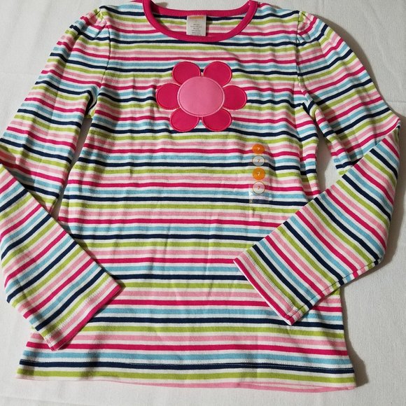 Gymboree Smart and Sweet size 7 striped flower shirt NWT. - Picture 1 of 3
